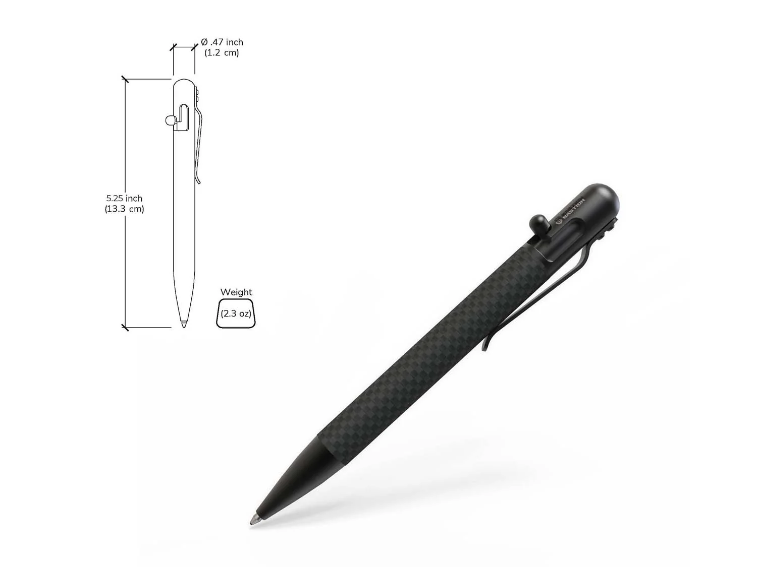 Bastion Blackout Bolt-Action Carbon Fiber Pen - Image 6