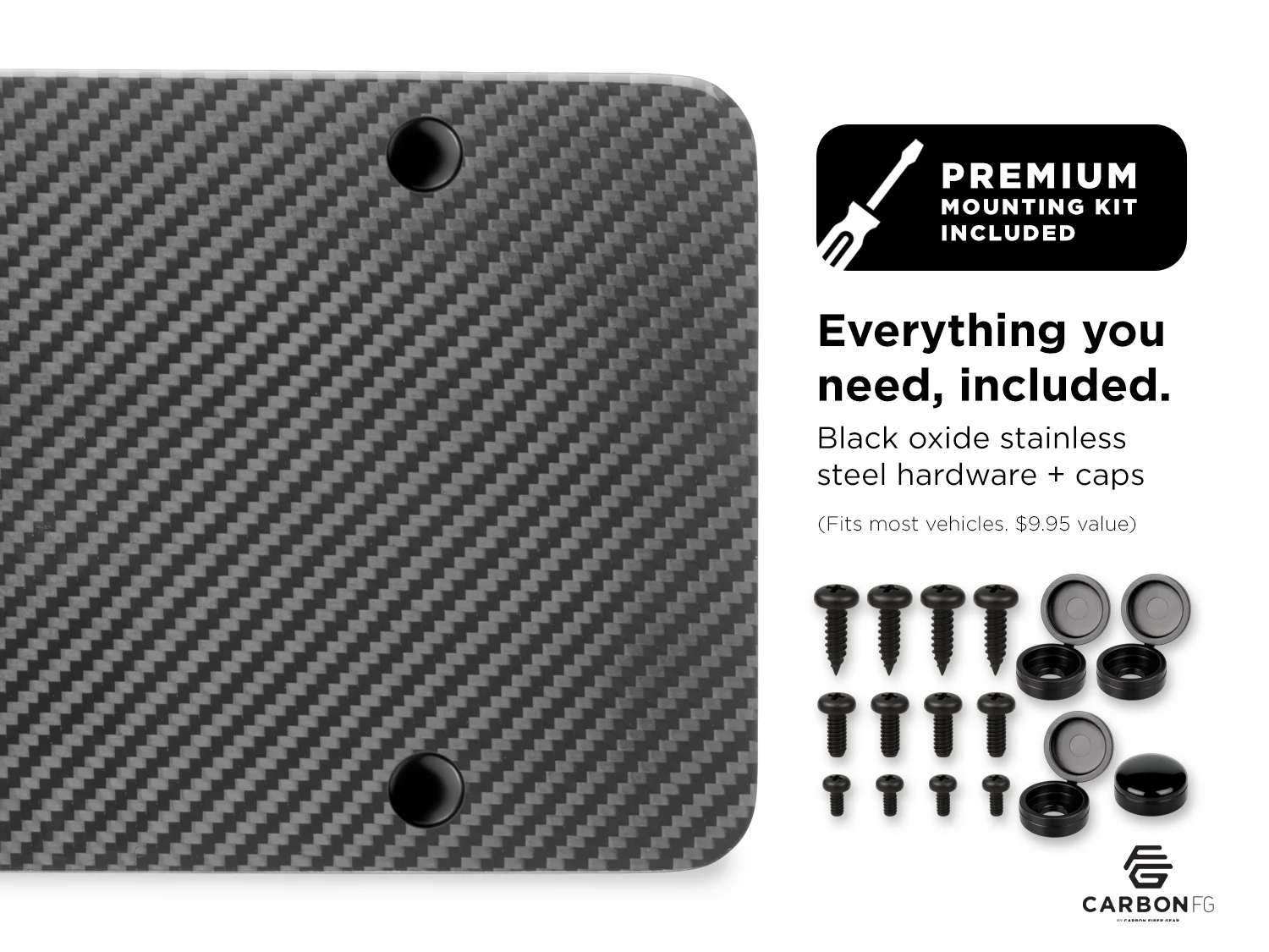 Blank Carbon Fiber License Plate - Gloss Finish - Image 2