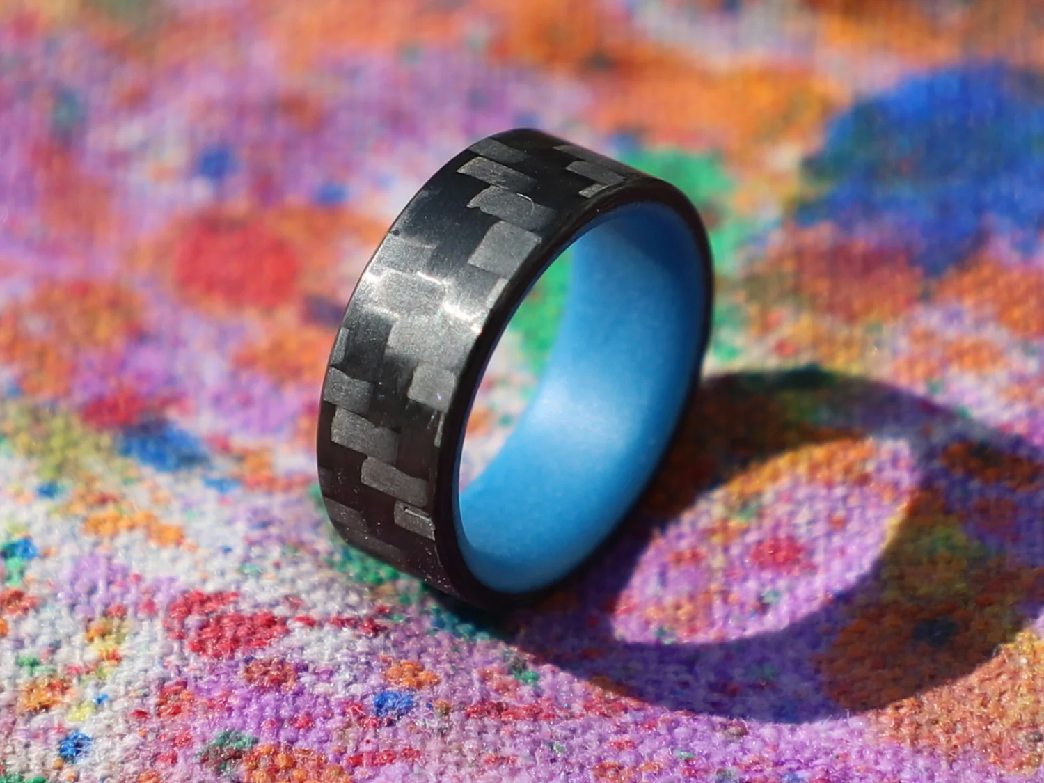Blue Racer Carbon Fiber Glow Ring - Image 2