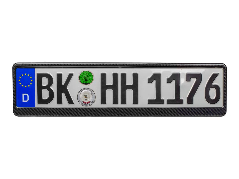 Carbon Fiber Euro License Plate Frame - Gloss Finish