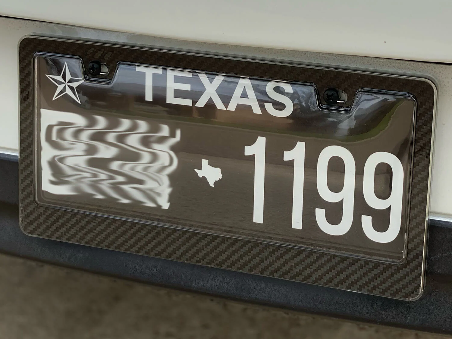 Carbon Fiber License Plate Frame - 2 Holes with Clear Cover - Gloss Finish - Image 2