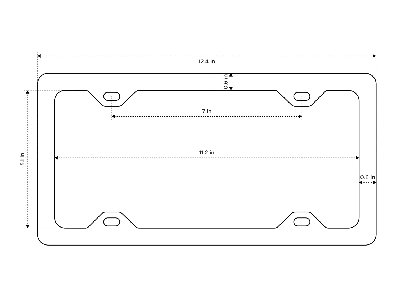 Carbon Fiber License Plate Frame - 4 Holes Minimal - Gloss Finish - Image 4