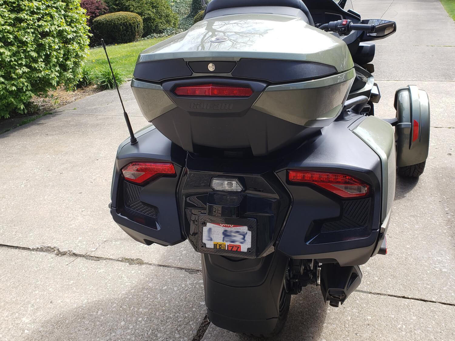 Carbon Fiber Motorcycle License Plate Frame - 4 Holes - Gloss Finish - Image 3