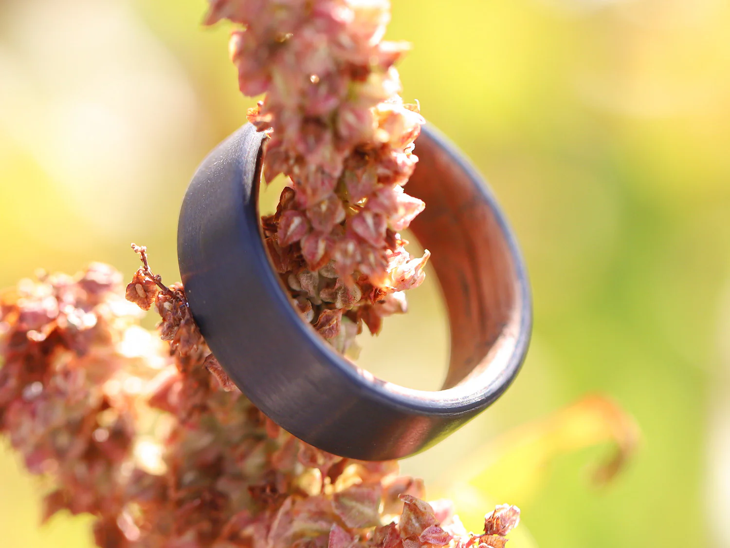 Cooper Carbon Fiber & Reclaimed Whiskey Barrel Wood Ring - Image 5