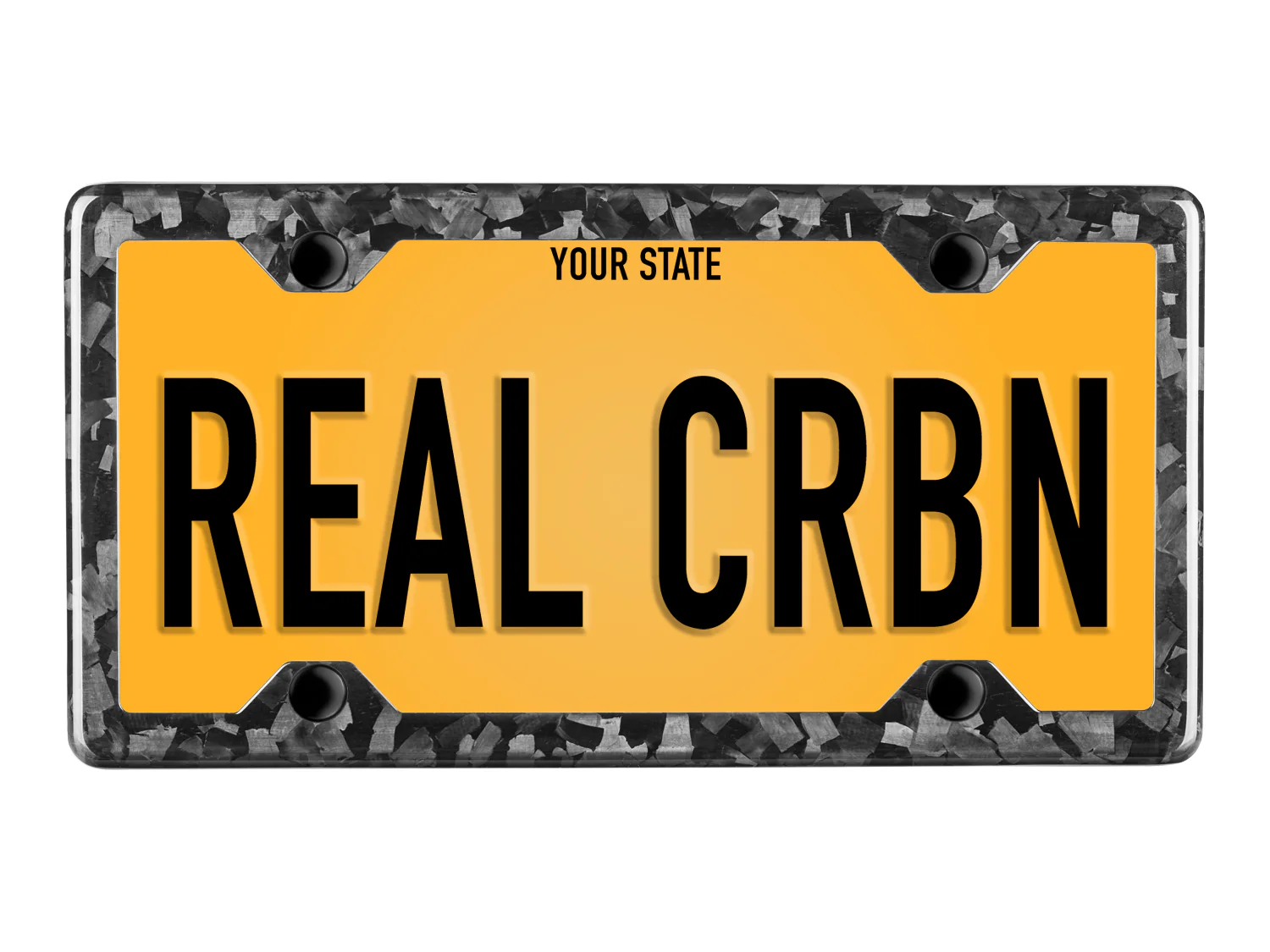 Forged Carbon Fiber License Plate Frame - 4 Holes Minimal - Gloss Finish