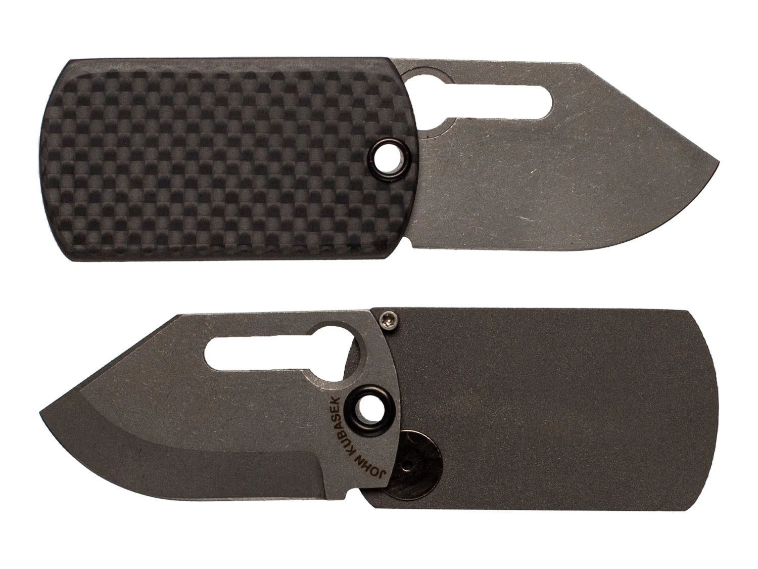 John Kubasek MAG-TAG Folding Dog Tag Knife with Carbon Fiber - Image 3