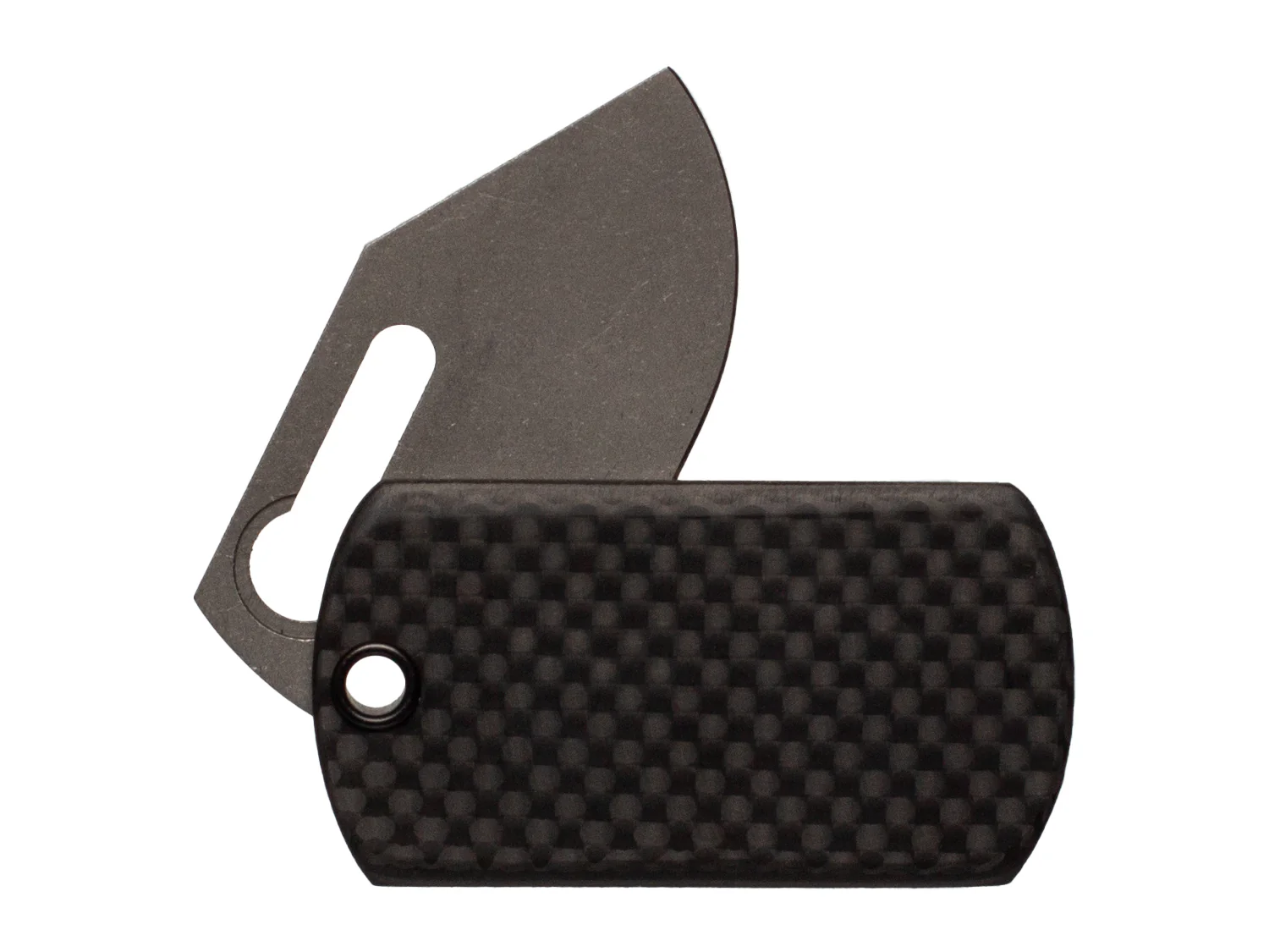 John Kubasek MAG-TAG Folding Dog Tag Knife with Carbon Fiber - Image 4