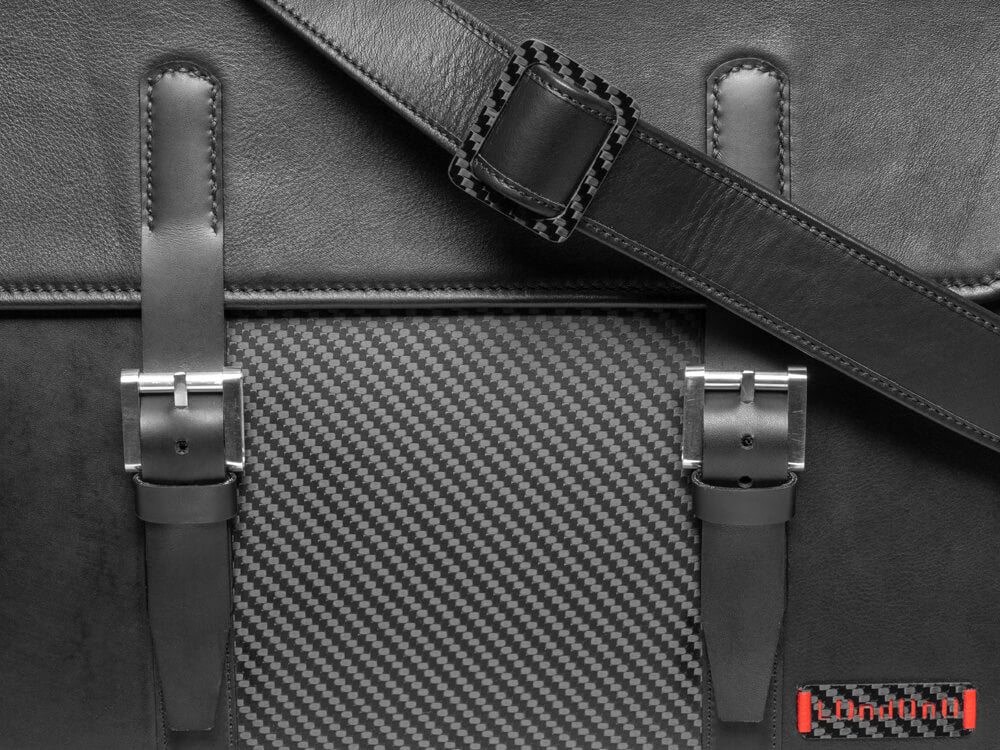 Londono Boston Carbon Fiber and Leather Business Bag - Image 3