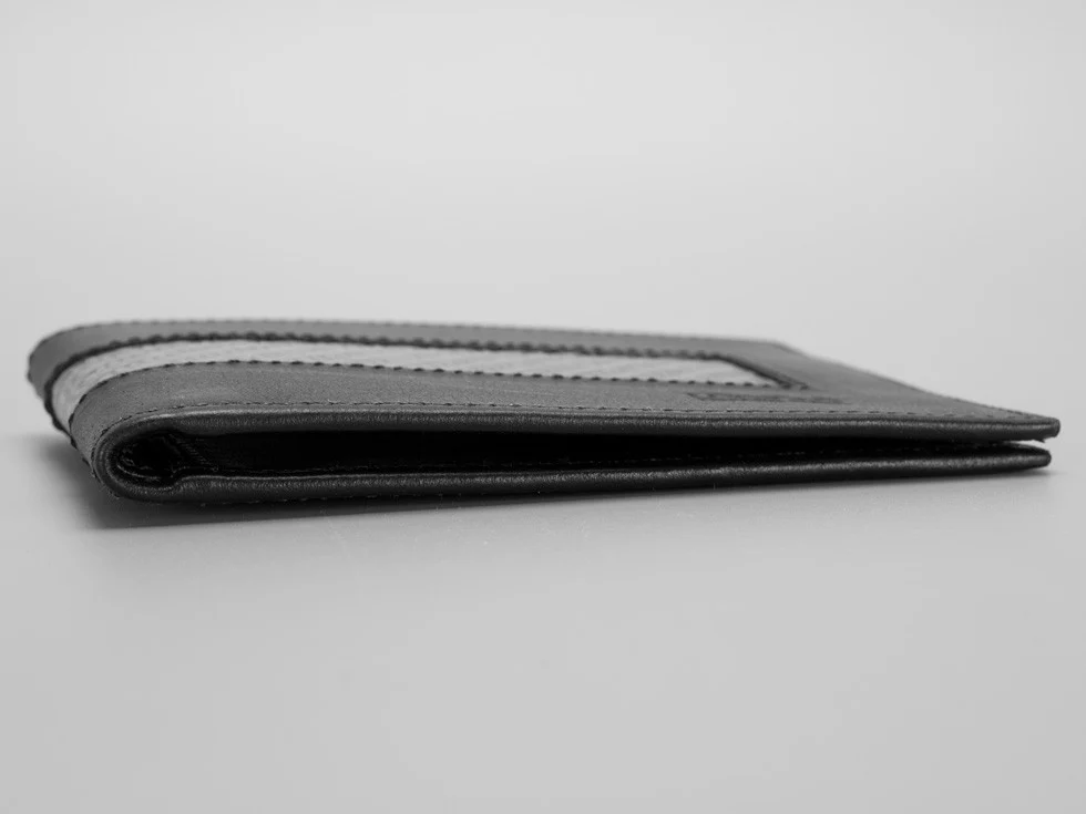 Londono Carbon Fiber and Leather All Black Sports Wallet - Image 3
