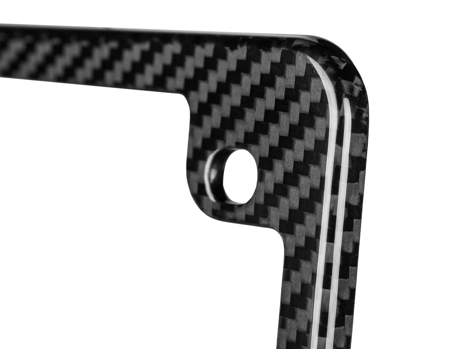 Carbon Fiber Motorcycle License Plate Frame - 2 Holes - Gloss Finish - Image 2