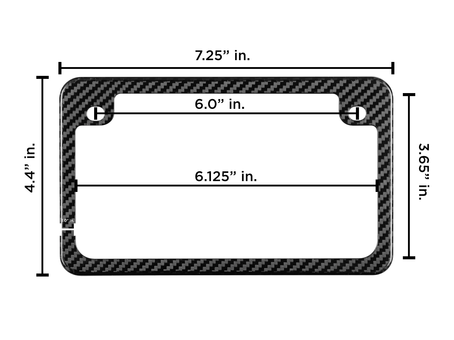 Carbon Fiber Motorcycle License Plate Frame - 2 Holes - Gloss Finish - Image 5