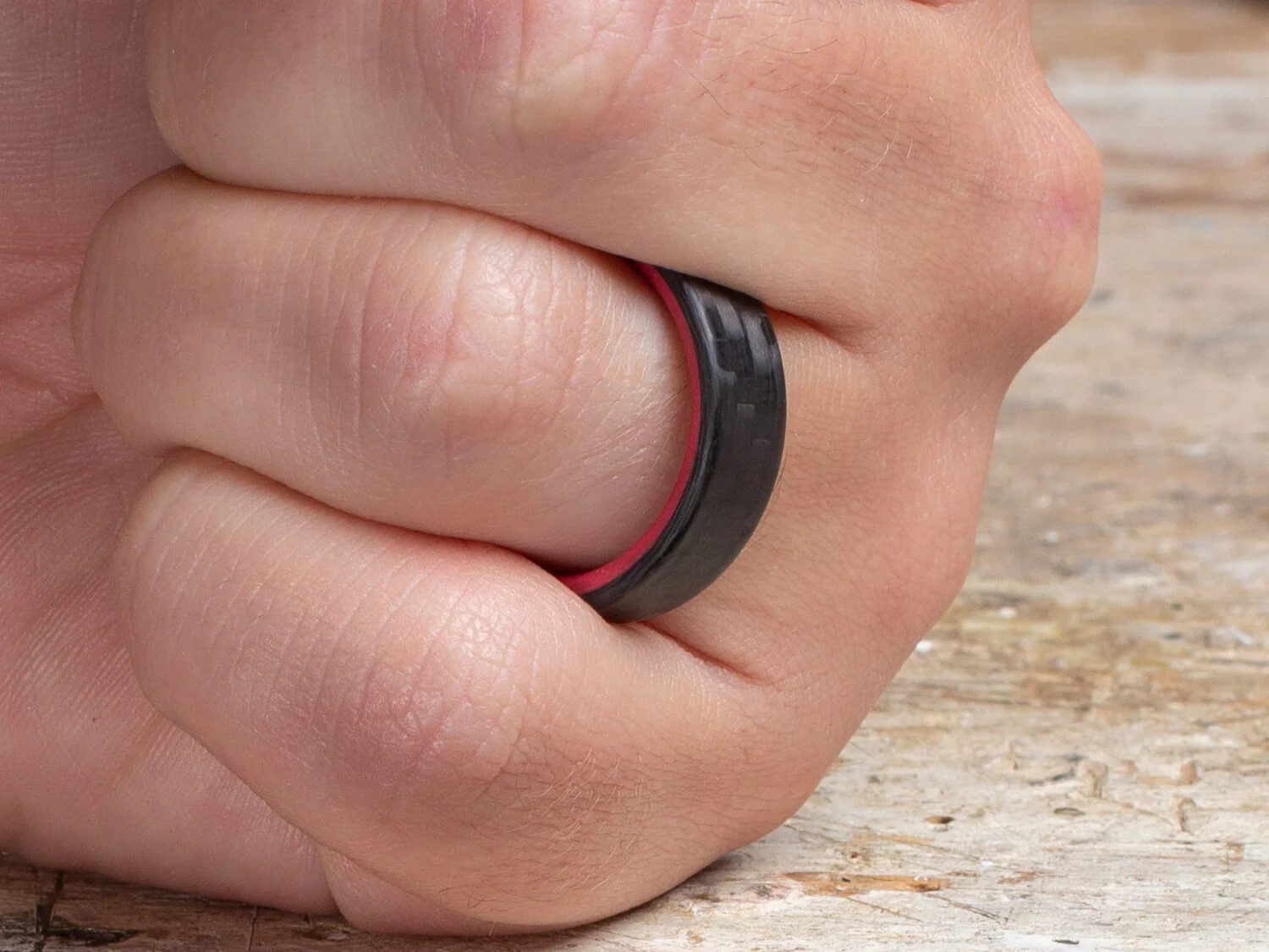 Red Racer Carbon Fiber Glow Ring - Image 3