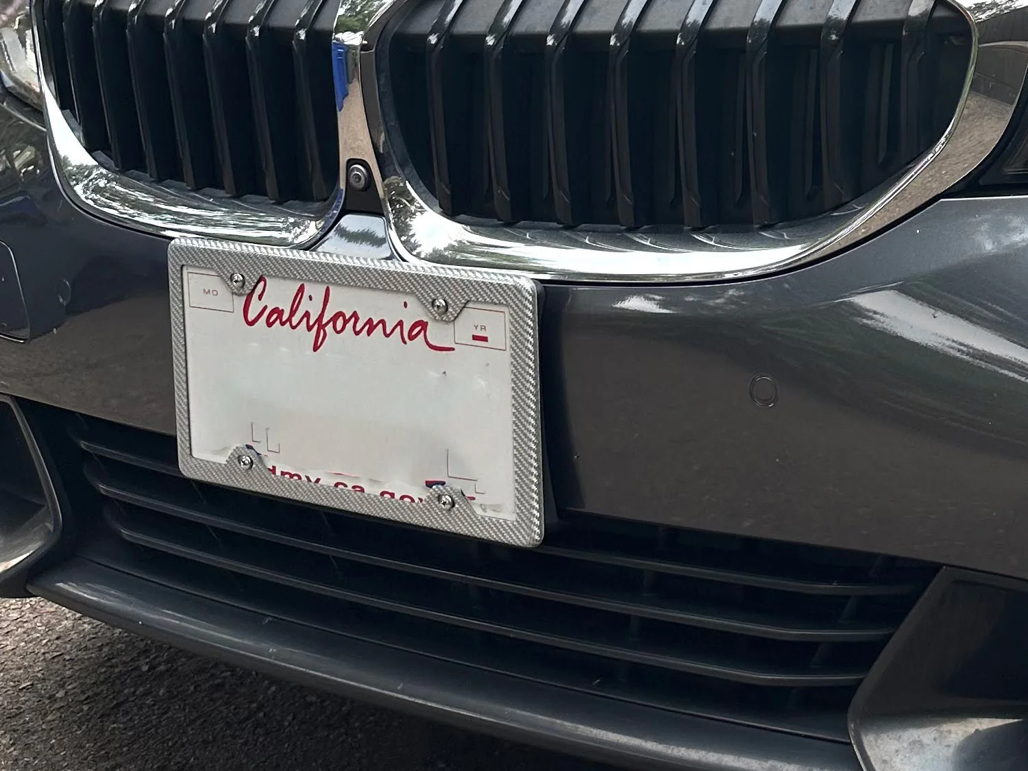 Silver Fiberglass License Plate Frame - 4 Holes Minimal - Gloss Finish - Image 4