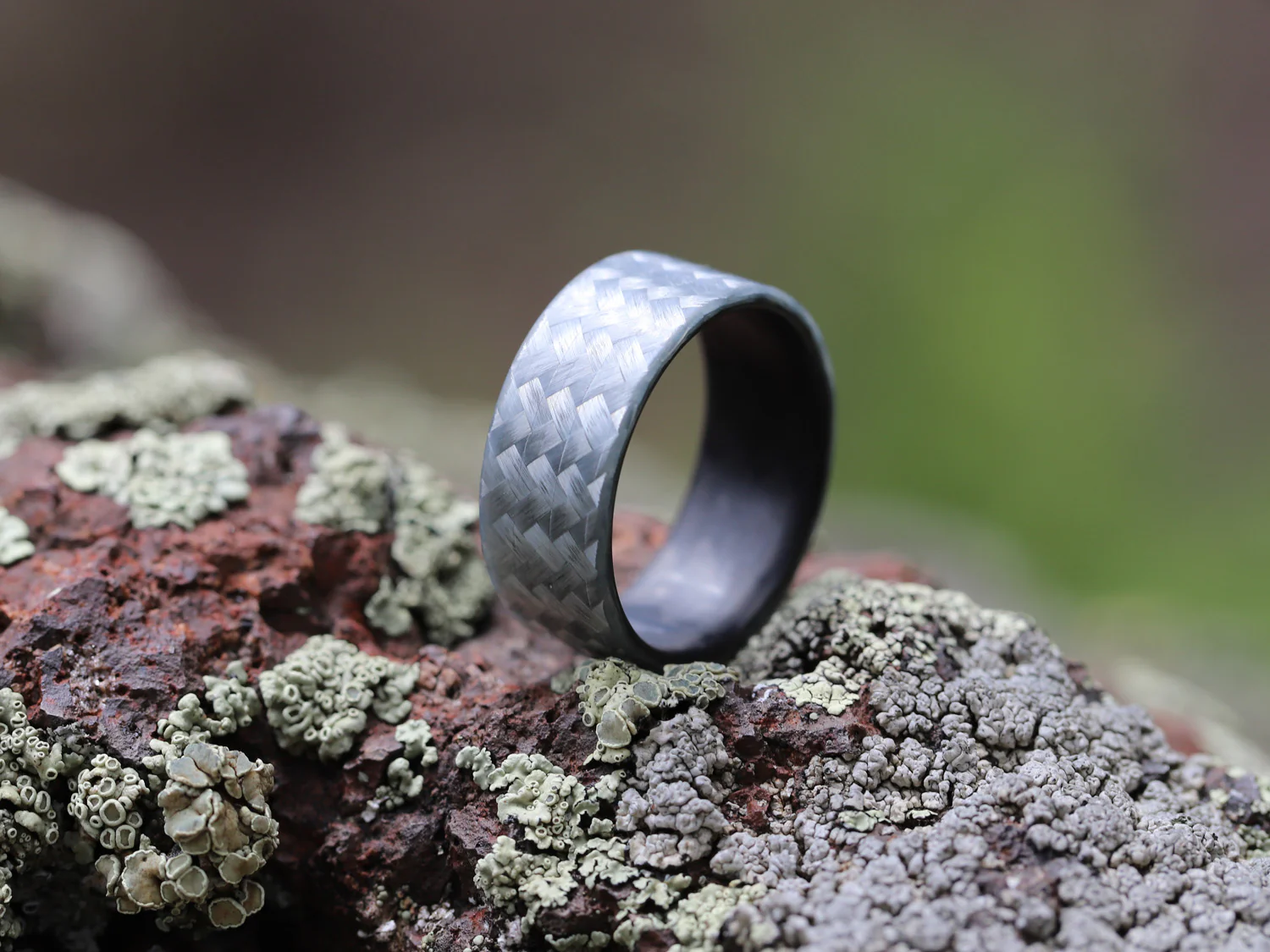 Silverback Carbon Fiber & Silver Fiberglass Ring - Image 3
