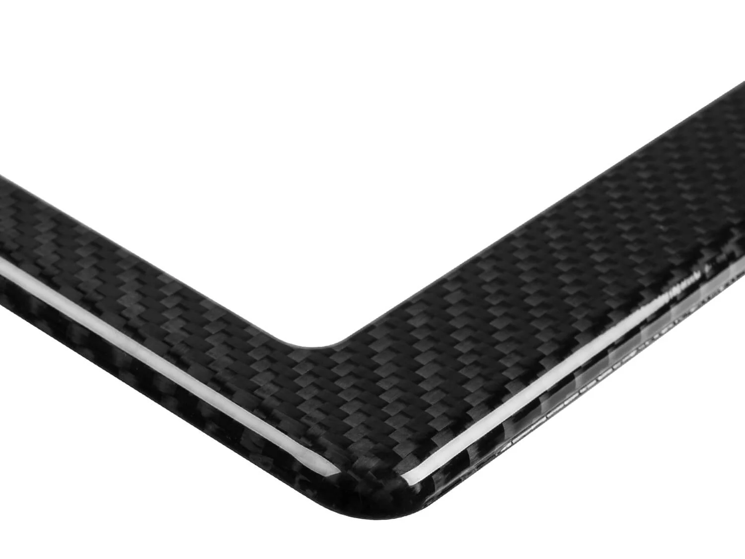 Carbon Fiber License Plate Frame - 2 Holes Wide Bottom - Gloss Finish - Image 3