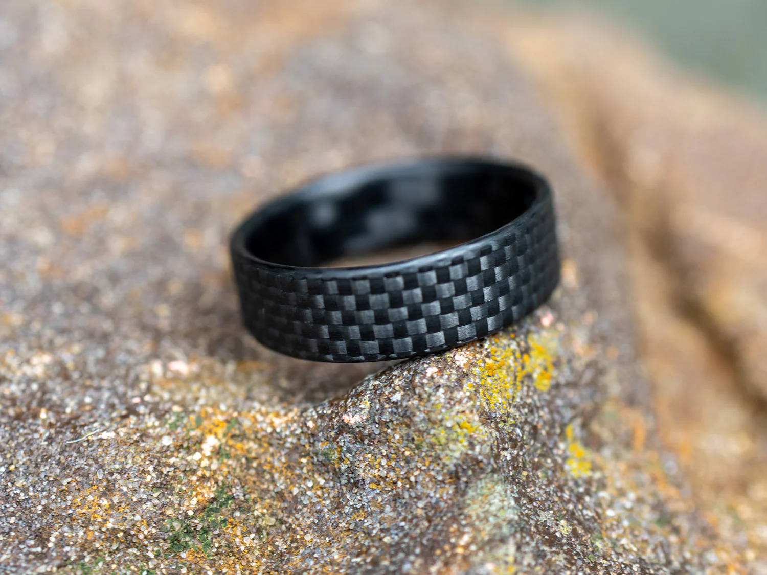 CarbonFG WeaveForce Gridlock Carbon Fiber Ring - Carbon Fiber / Textured 1k Plain Weave / 6mm - Image 2