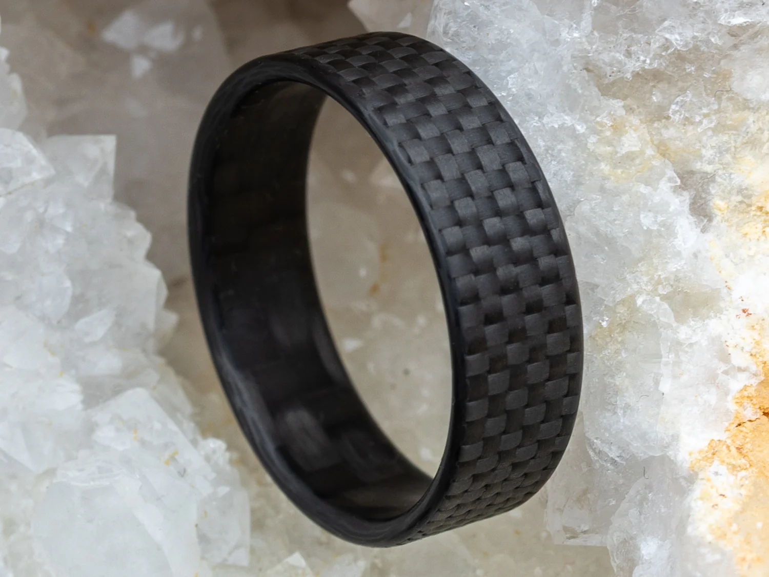 CarbonFG WeaveForce Gridlock Carbon Fiber Ring - Carbon Fiber / Textured 1k Plain Weave / 6mm - Image 5