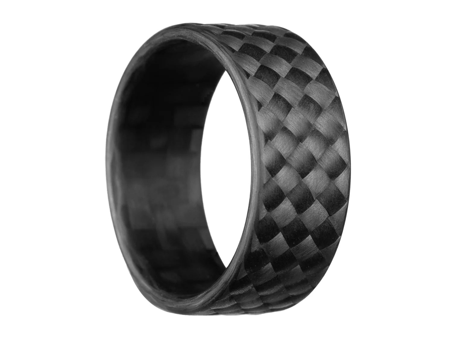 CarbonFG WeaveForce Vertex Carbon Fiber Ring - Carbon Fiber / Textured 45 Plain Weave / 8mm