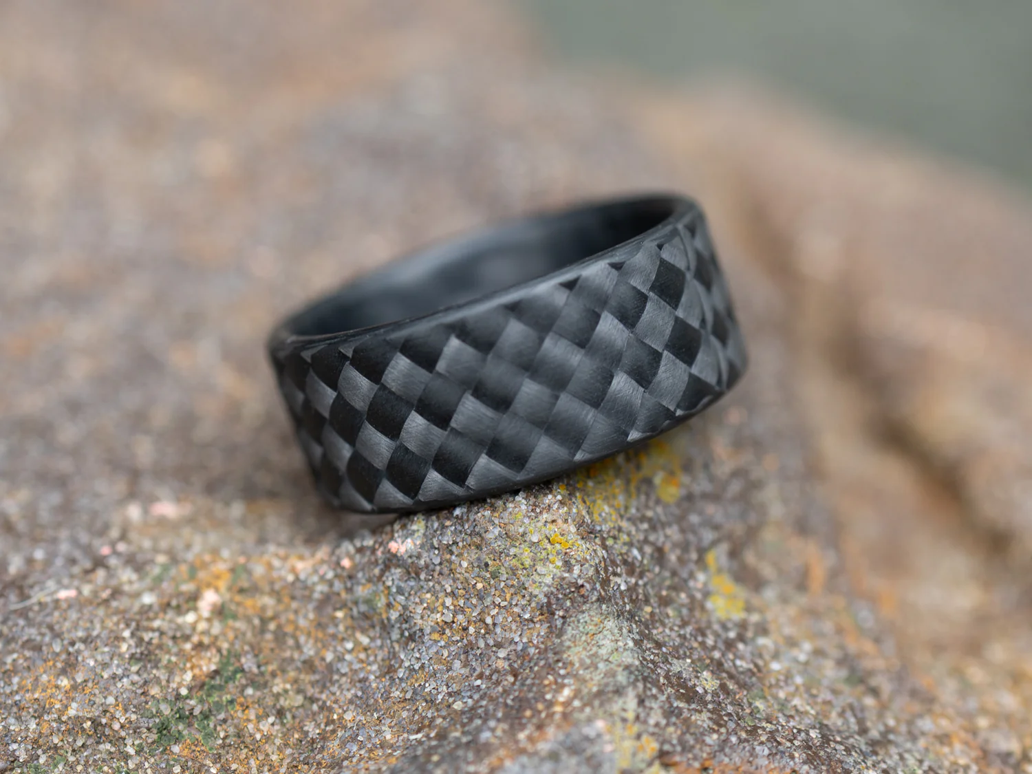 CarbonFG WeaveForce Vertex Carbon Fiber Ring - Carbon Fiber / Textured 45 Plain Weave / 8mm - Image 3